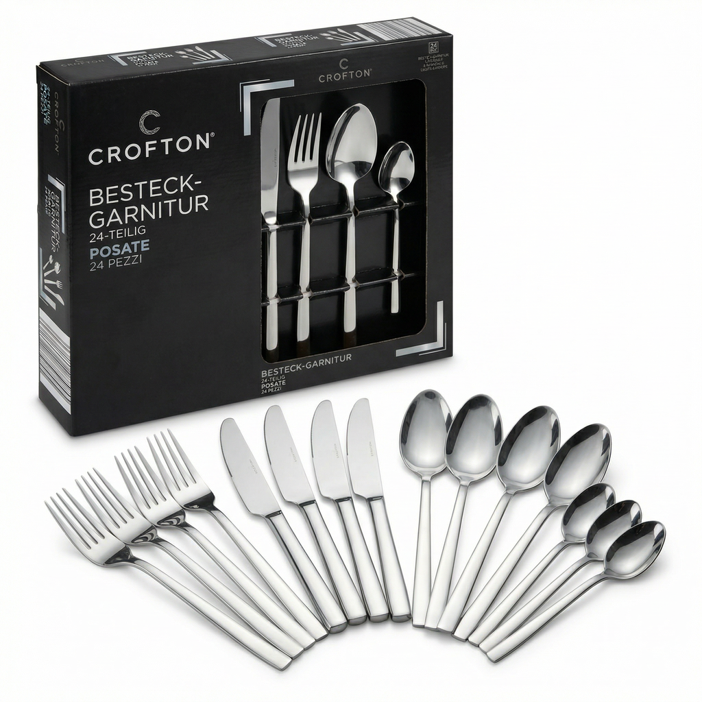 Cubertería Crofton 24 Piezas - Acero Inoxidable Clásico