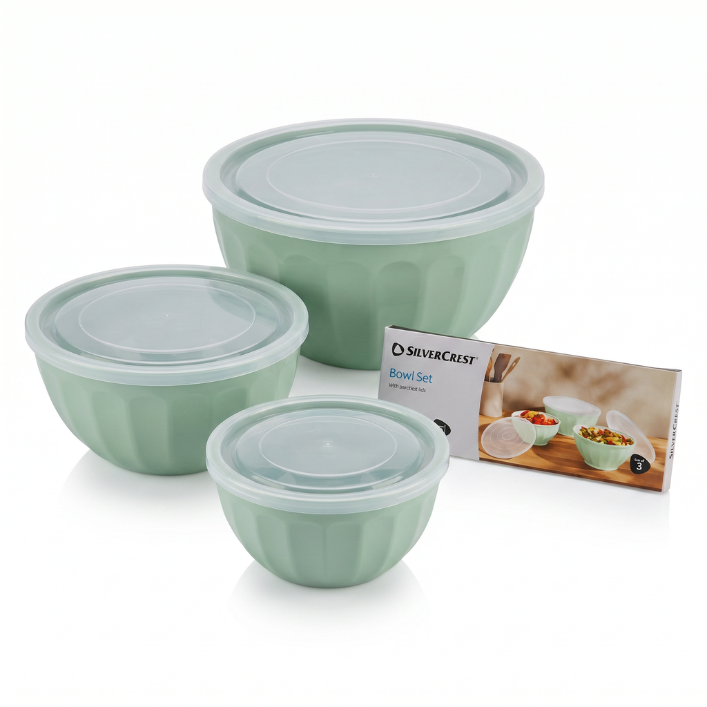Set 3 Boles con Tapa SilverCrest - Verde Menta
