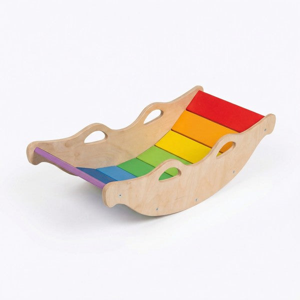 Tabla de Equilibrio Arcoíris Premium 4 en 1 - Madera Montessori | Playtive