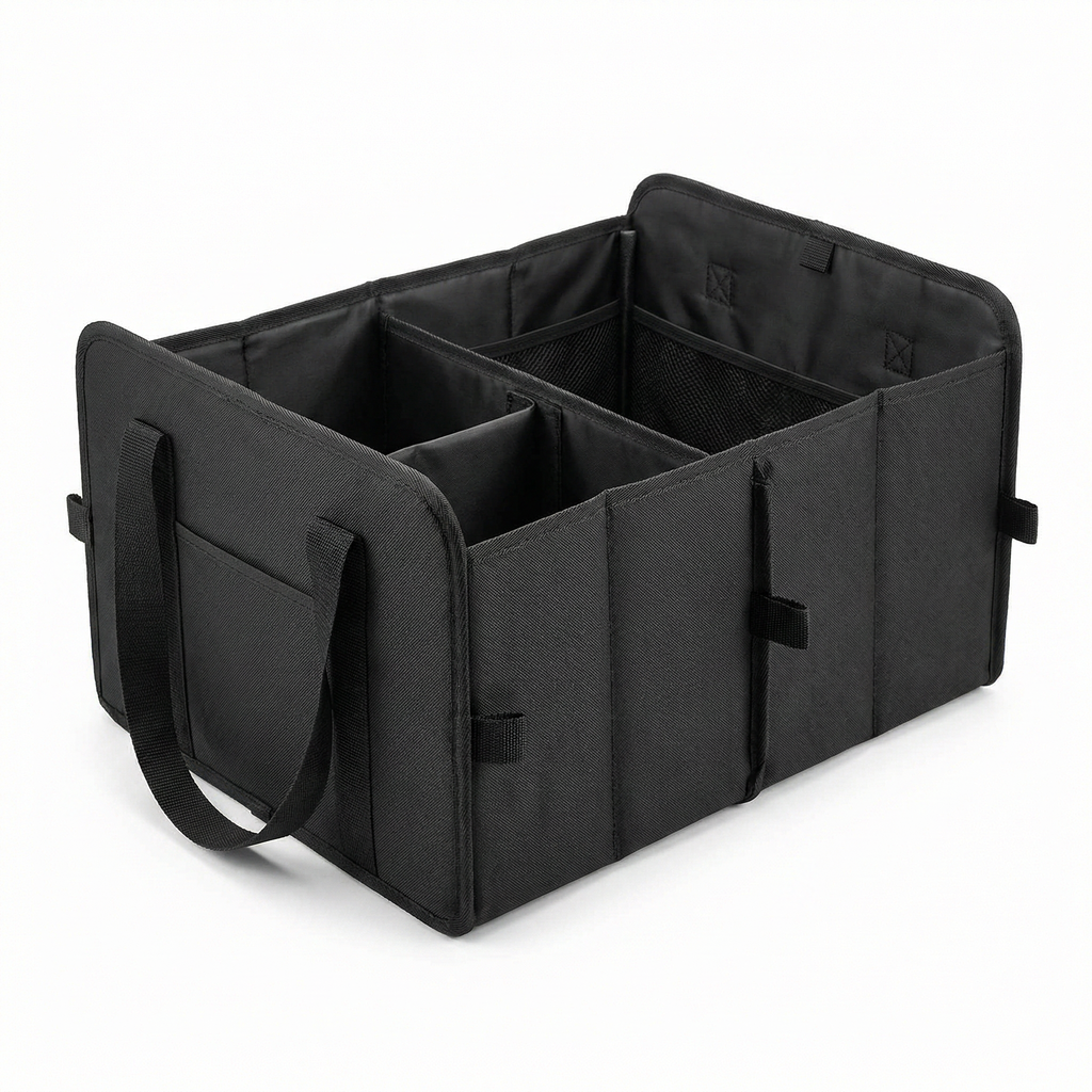 Organizador de Maletero Plegable Negro - Múltiples Compartimentos