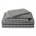 Ropa de Cama Microfibra Cuadros Blanco y Negro Novitesse