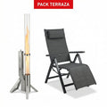 PACK TERRAZA: Tubo de Fuego Decorativo + Sillón Relax Aluminio 7 Posiciones | Belavi