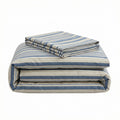 Ropa de Cama Microfibra Rayas Azul y Beige Novitesse
