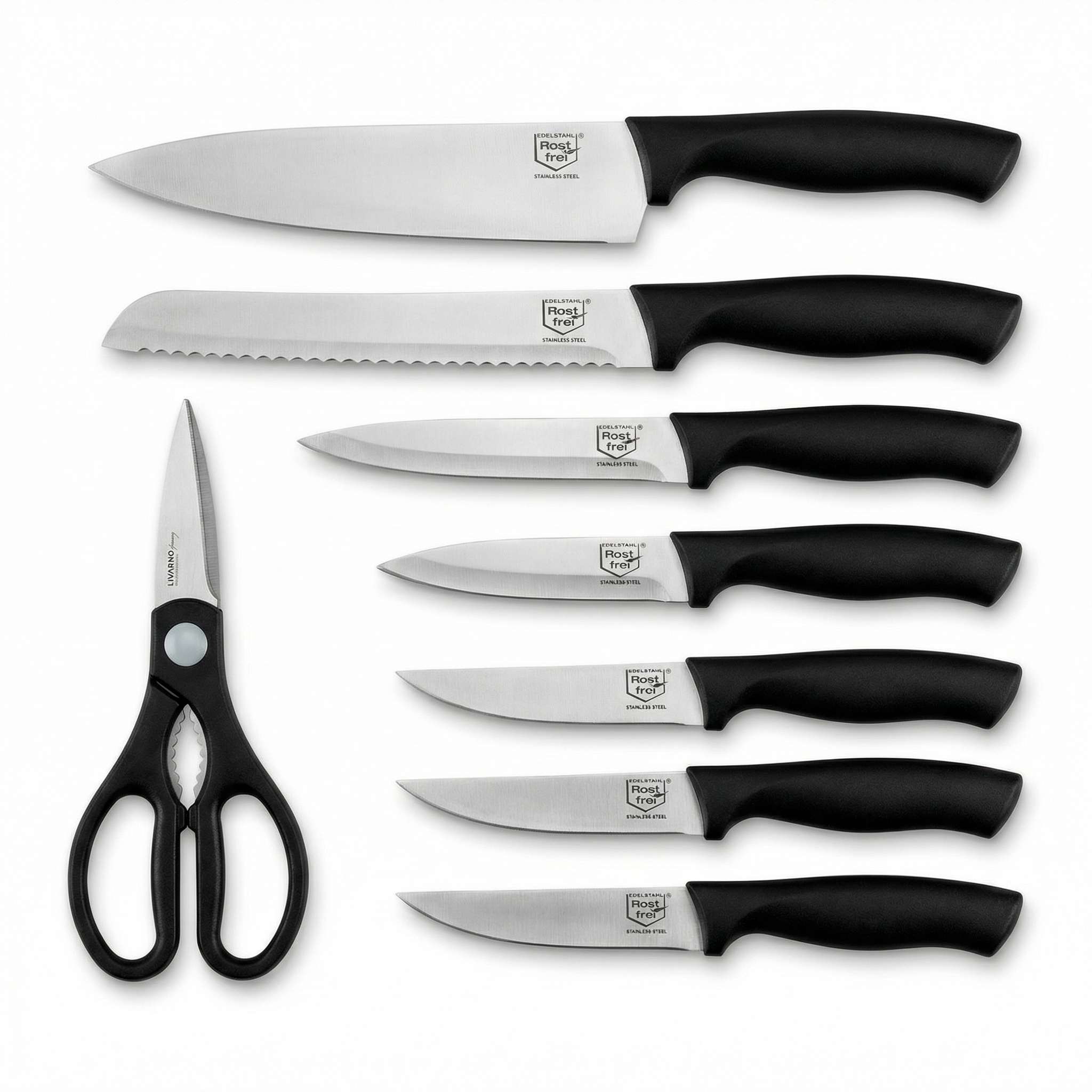 Set de Cuchillos Livarno Home Basic 8 Piezas - Acero Inoxidable Rost Frei