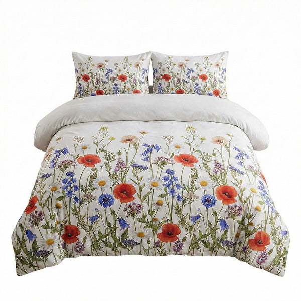 Ropa de Cama Microfibra Flores Multicolor Novitesse