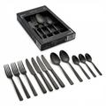 Cubertería Especial Crofton 16 Piezas - Negro Mate