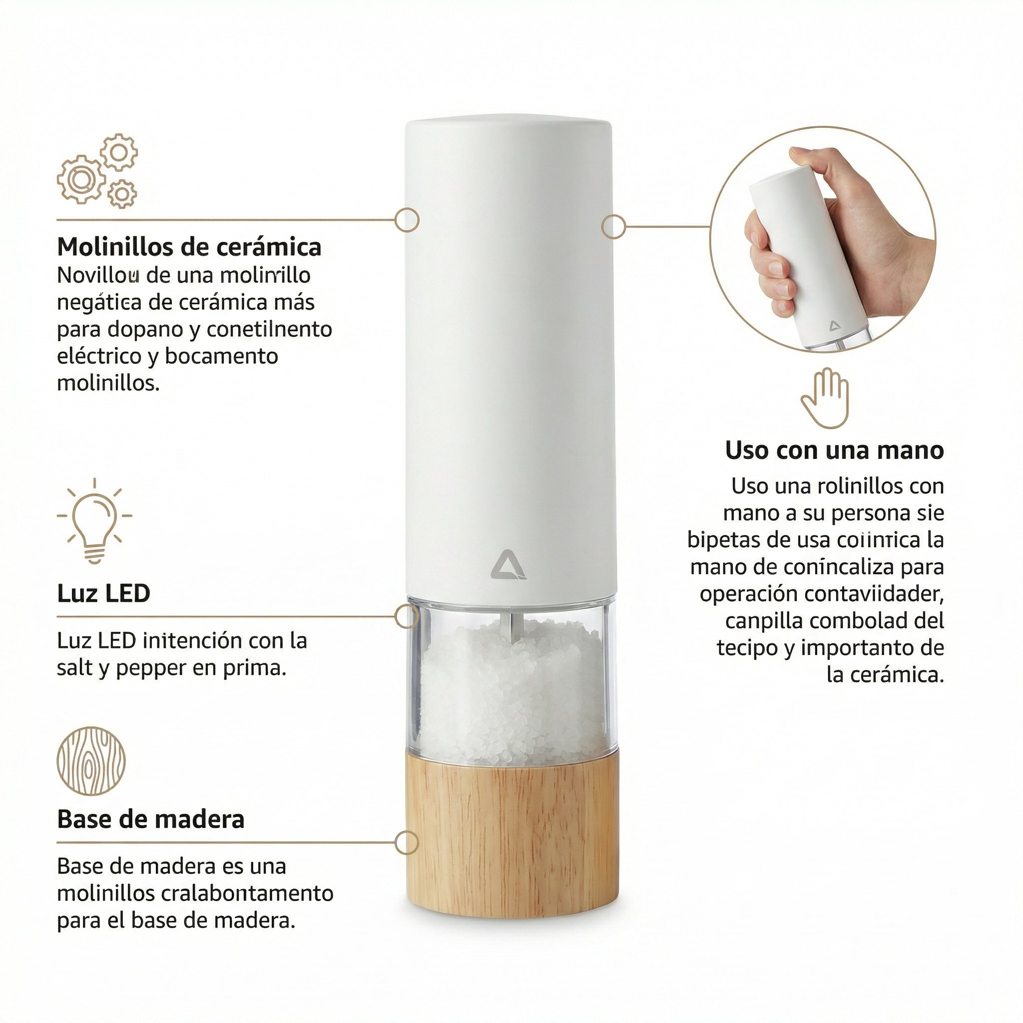 Set Molinillo Eléctrico de Sal y Pimienta Ambiano