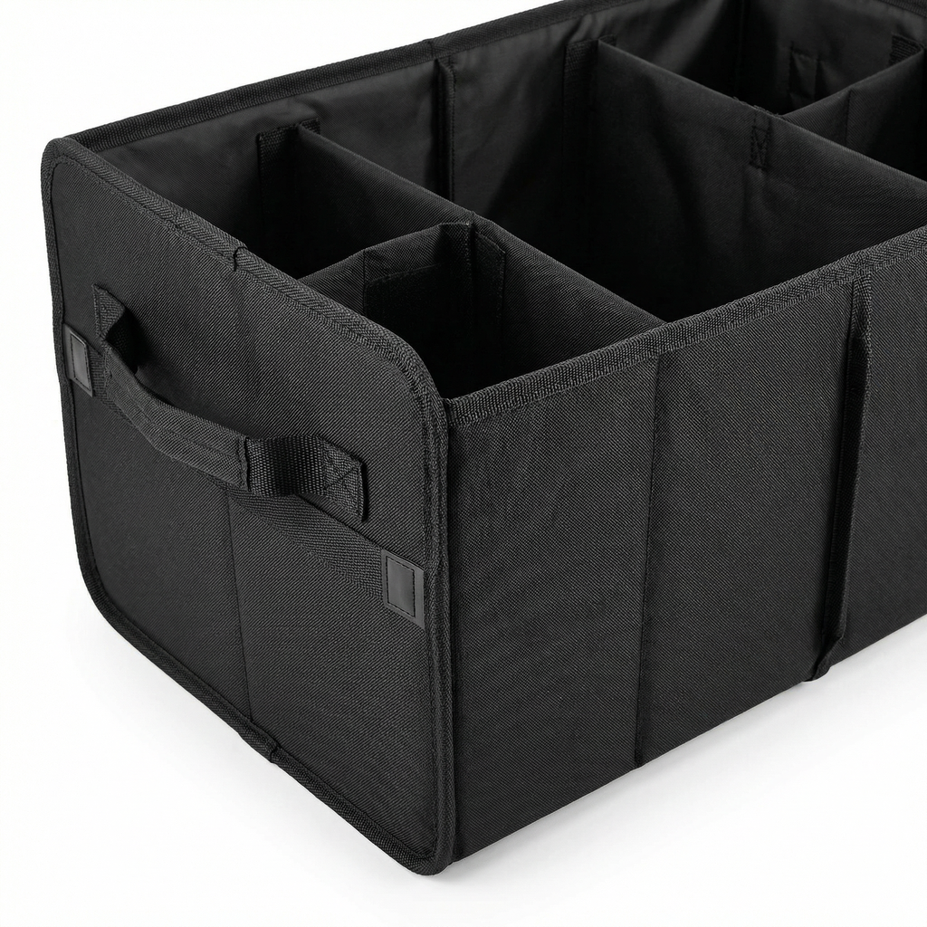 Organizador de Maletero Plegable Negro - Múltiples Compartimentos