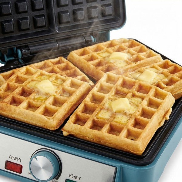 Gofrera XL para 4 Gofres Belgas - 1200W Placas ILAG Non-Stick | Ambiano