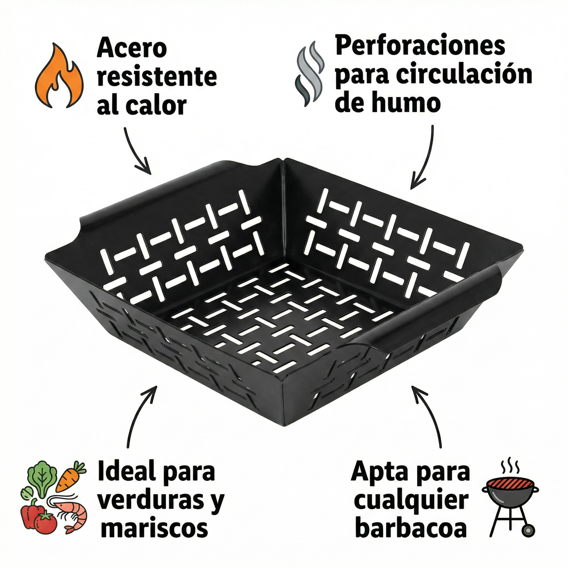 Cesta para Barbacoa Grill Meister - Acero Perforado