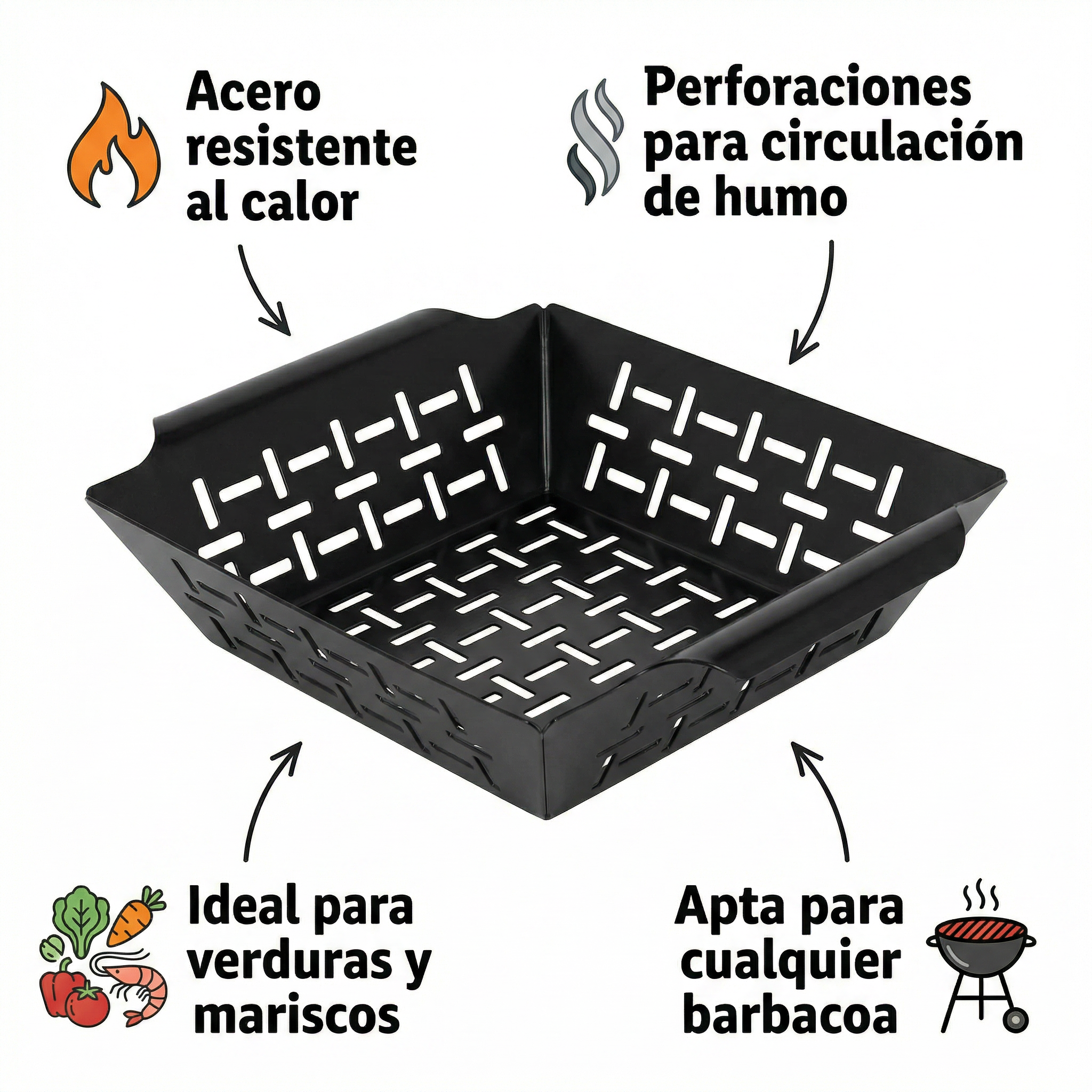 Cesta para Barbacoa Grill Meister - Acero Perforado