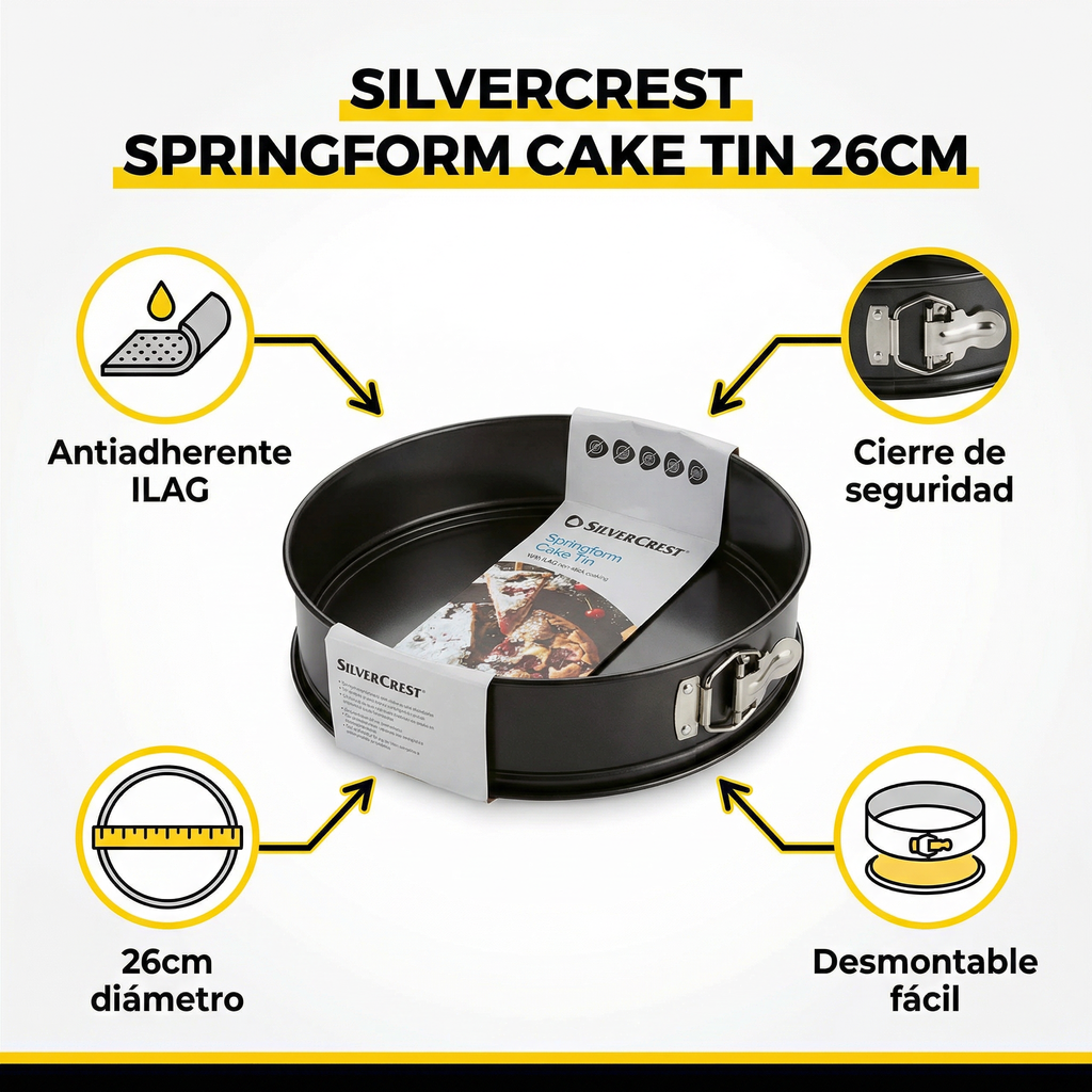 Molde Desmontable Redondo SilverCrest 26cm - Antiadherente ILAG