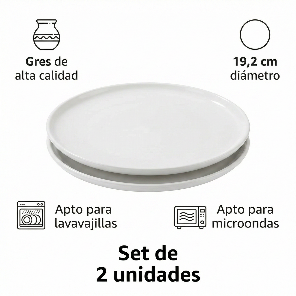 Set 2 Platos de Gres SilverCrest - 19,2cm