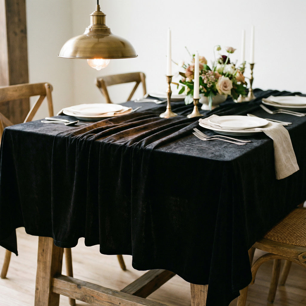 Mantel de Terciopelo Negro Home Creation
