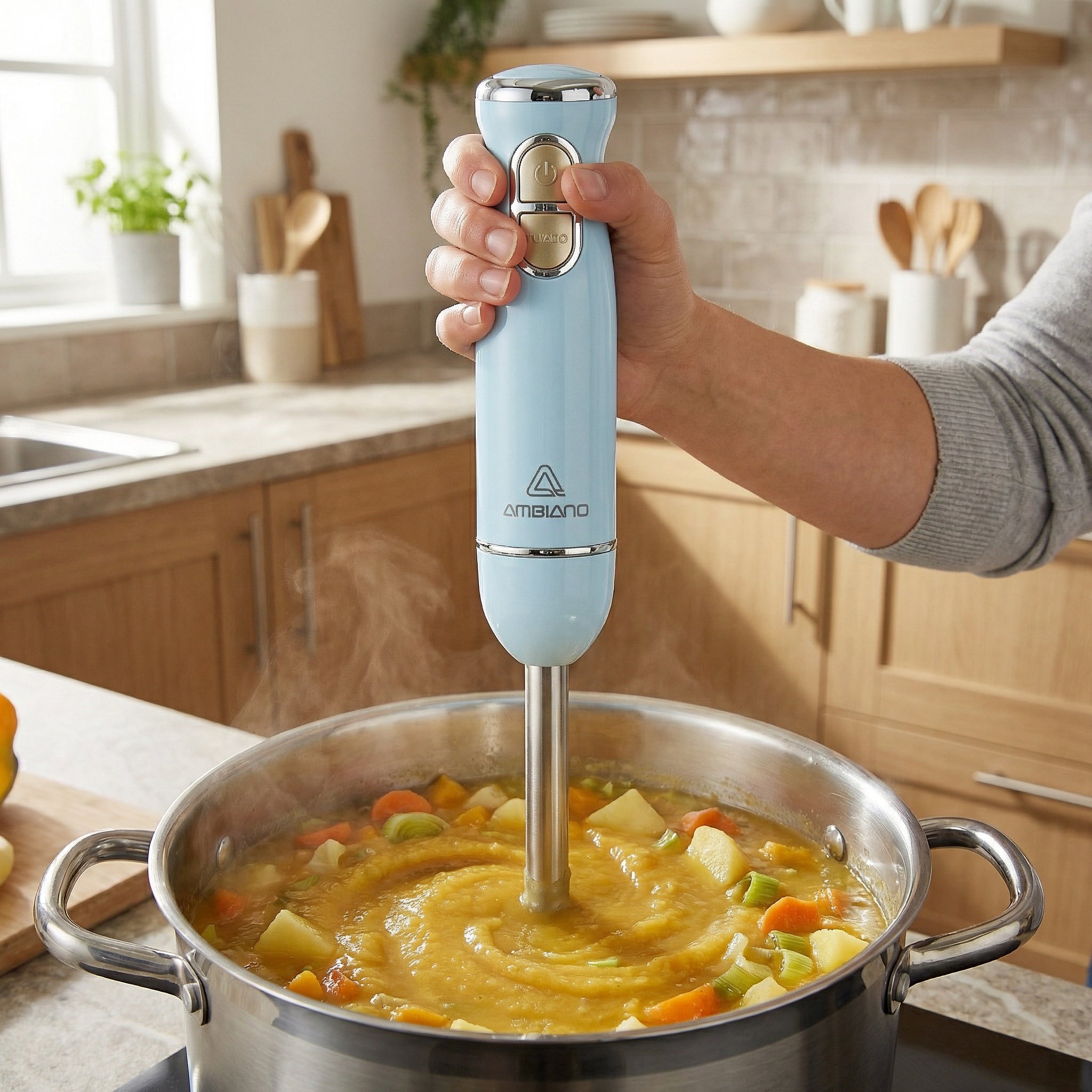 Batidora de Mano Retro Stabmixer Ambiano Azul 600W