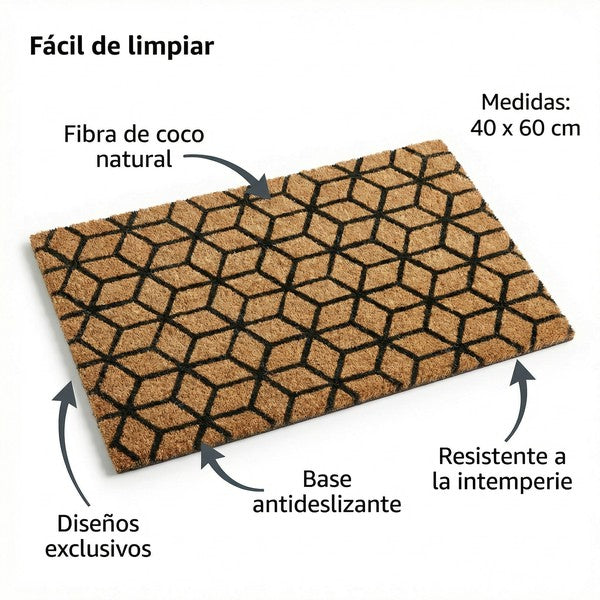 Felpudo de Fibra de Coco Natural 40x60 cm - 2 Diseños | Livarno Home