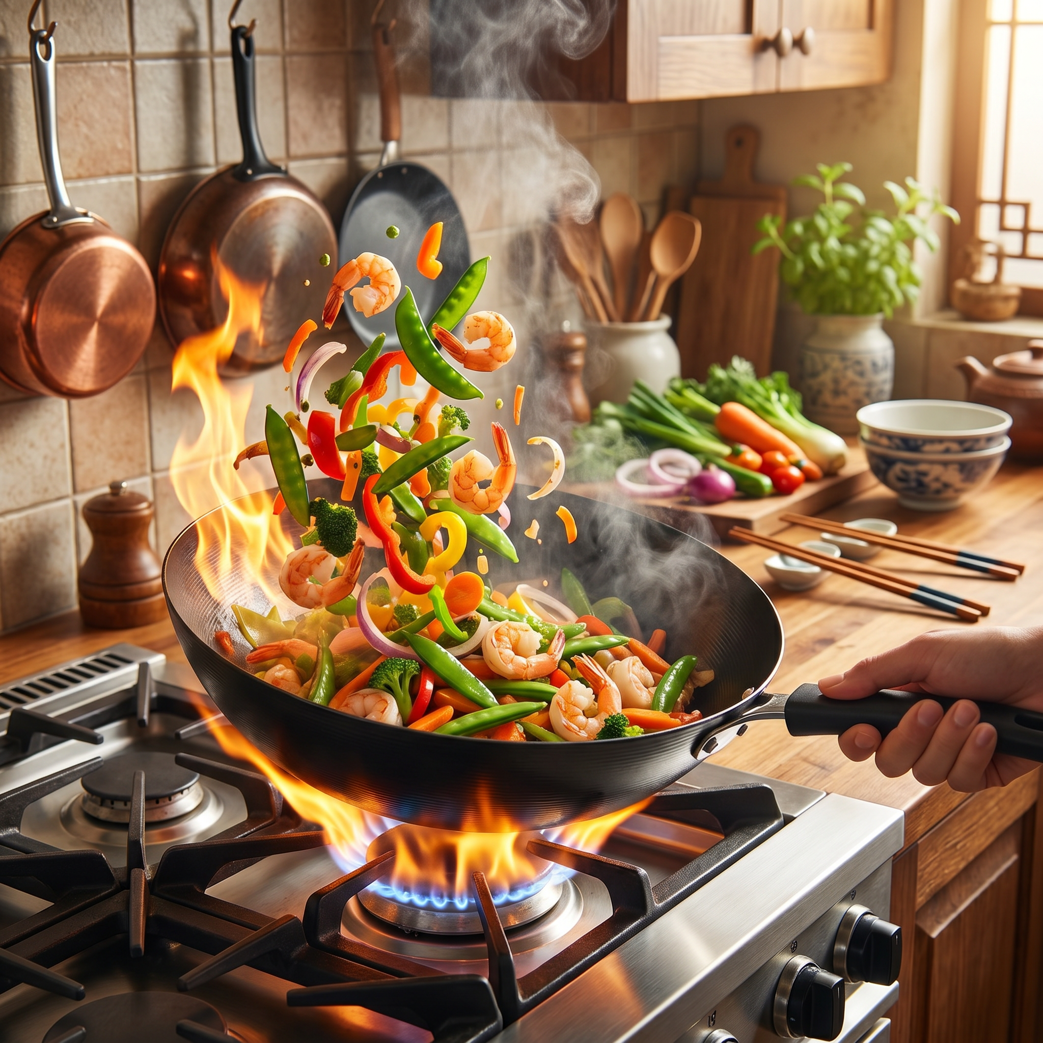 Wok Antiadherente 30cm - Gran Capacidad Compatible Inducción