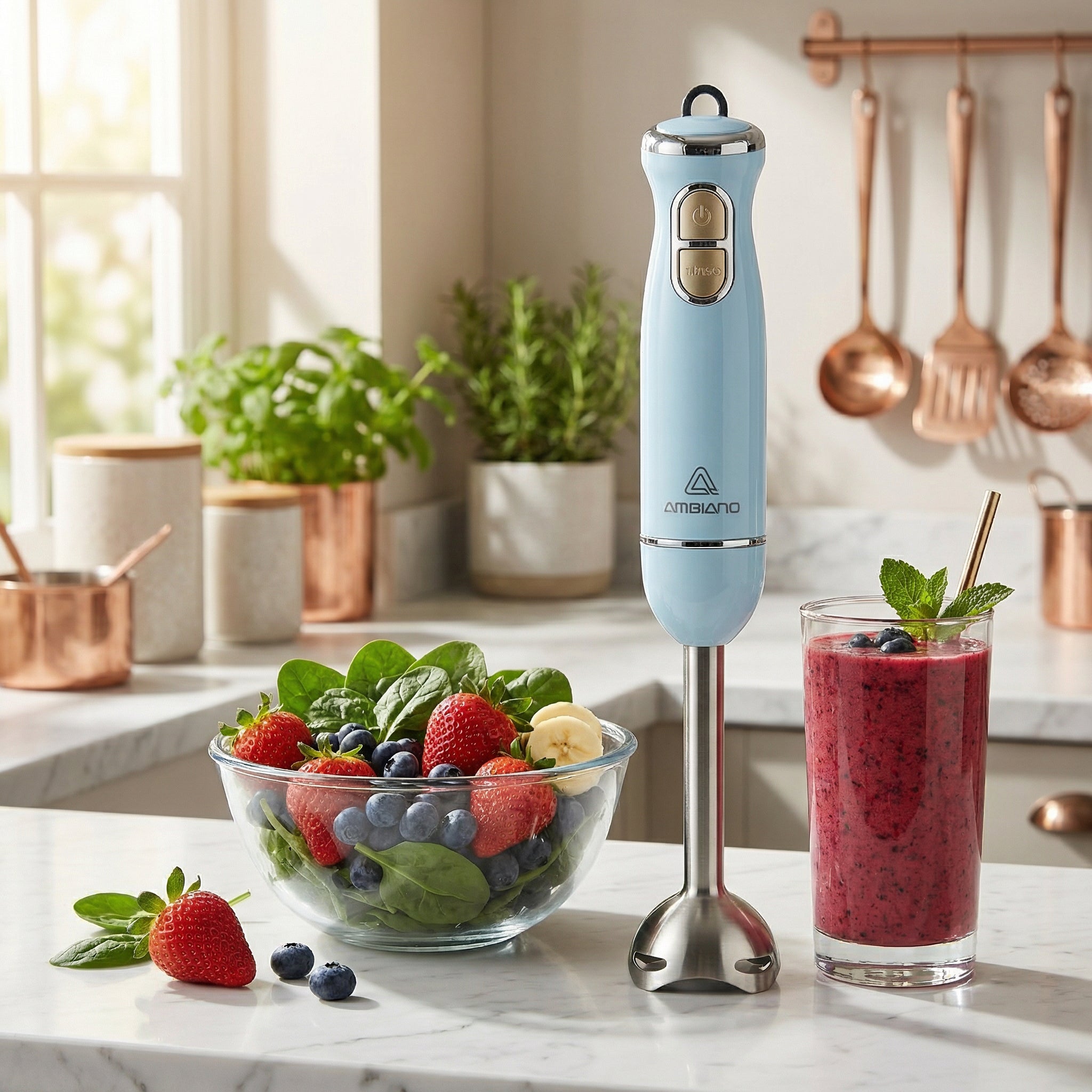 Batidora de Mano Retro Stabmixer Ambiano Azul 600W