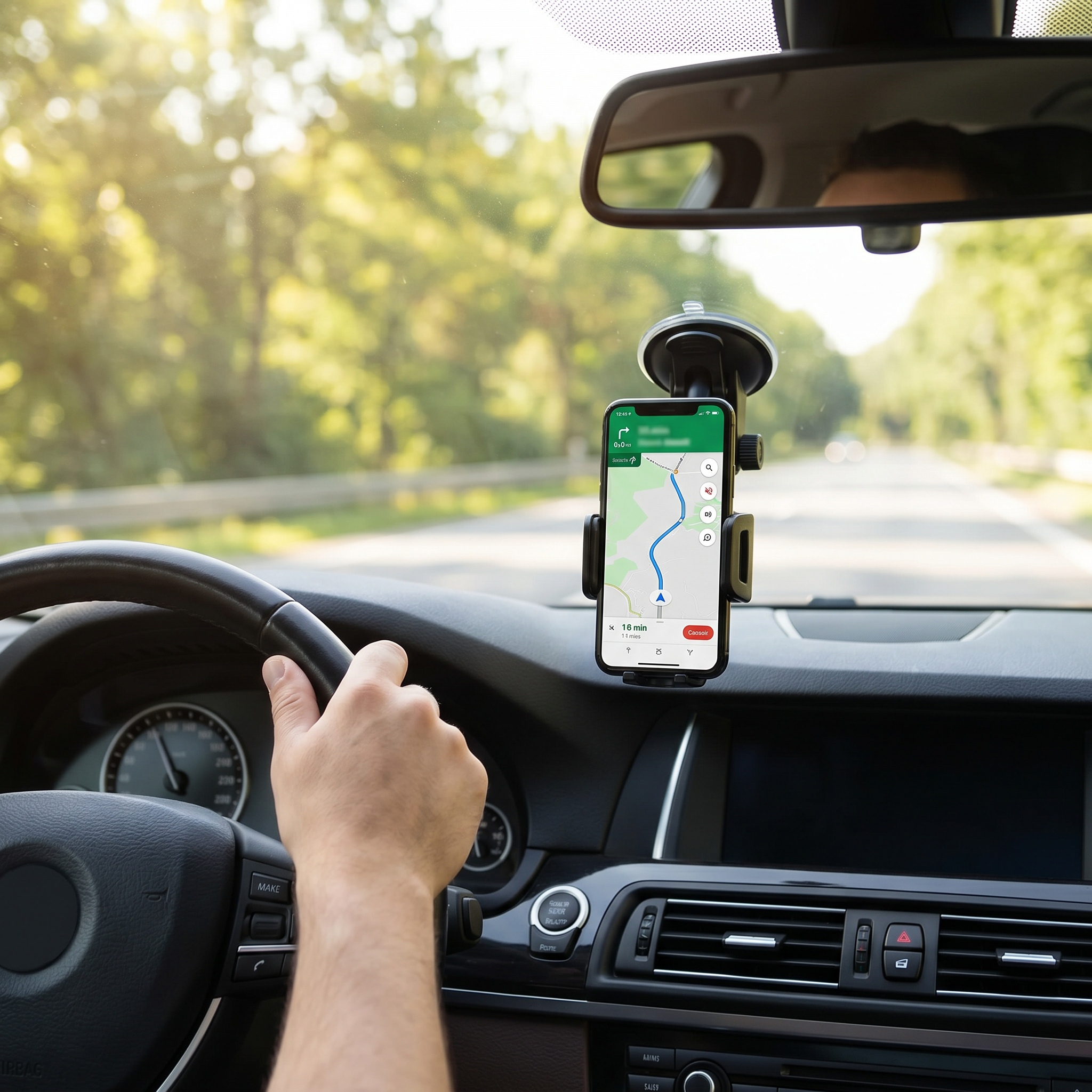 Soporte de Móvil para Coche - Ventosa y Brazo Articulado 360°