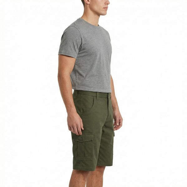 Short de Trabajo Cargo Verde Militar - Talla 56 Regular Fit | TopCraft Workwear