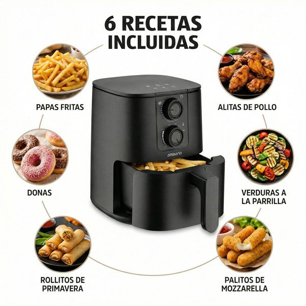 Mini Freidora de Aire Sin Aceite 1,9L 900W - Compacta | Ambiano