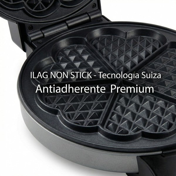 Gofrera con Forma de Corazón 1200W - Antiadherente ILAG Swiss | Ambiano