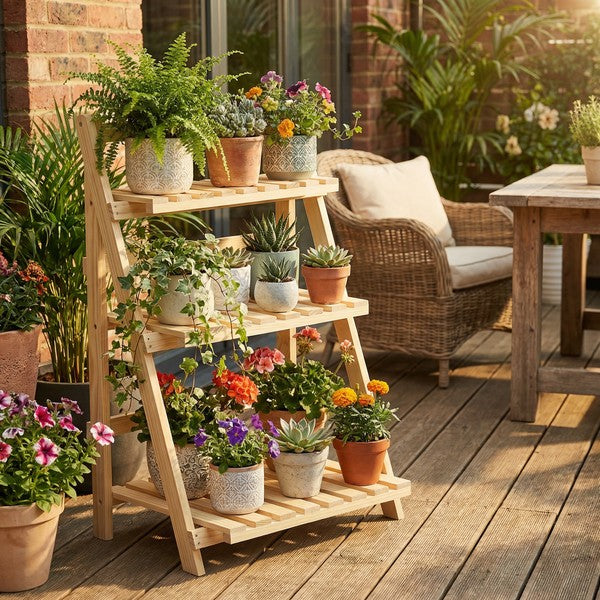 Estantería de Madera para Plantas 3 Niveles - Plegable | Belavi