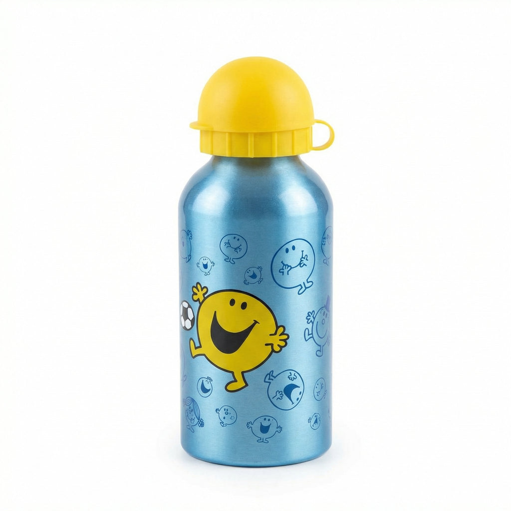 Botella Agua Infantil Aluminio Mr. Men Azul 400ml
