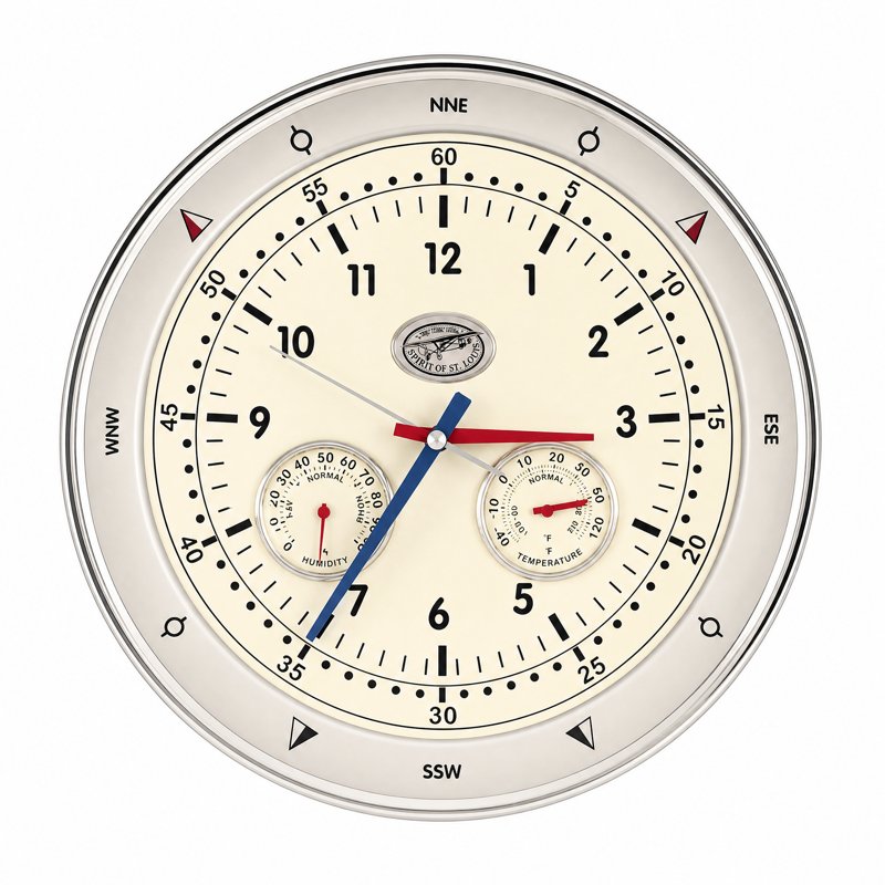 Reloj de Pared Atlantic Spirit con Termómetro e Higrómetro