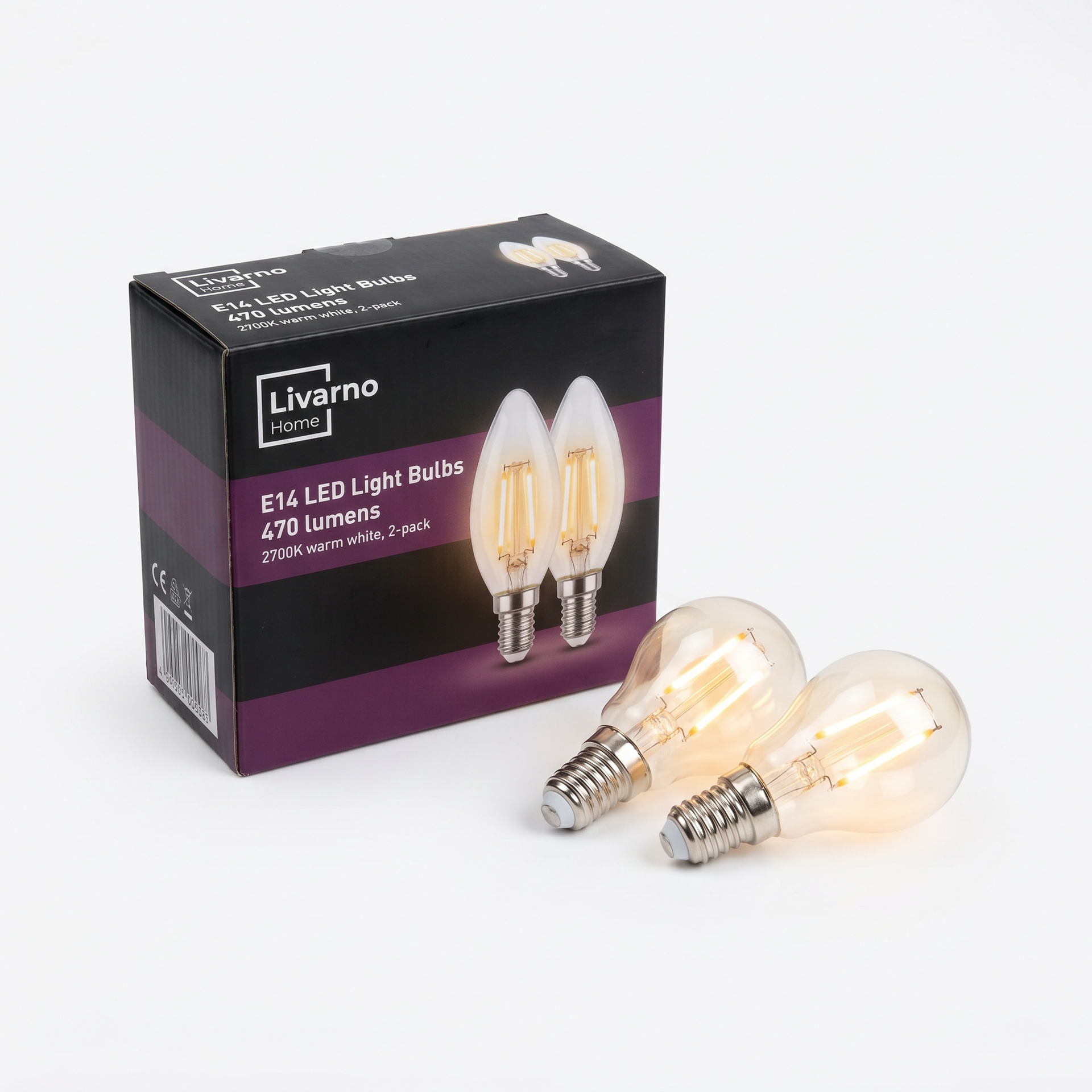 Pack x3 Bombillas LED Vela E14 Livarno Home 470 lm 2700K