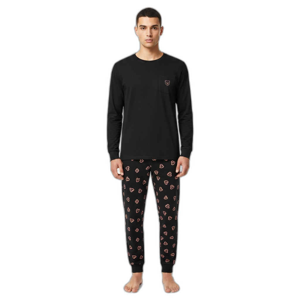 Pijama Hombre UP2 Fashion Talla M (48/50) Negro Estampado