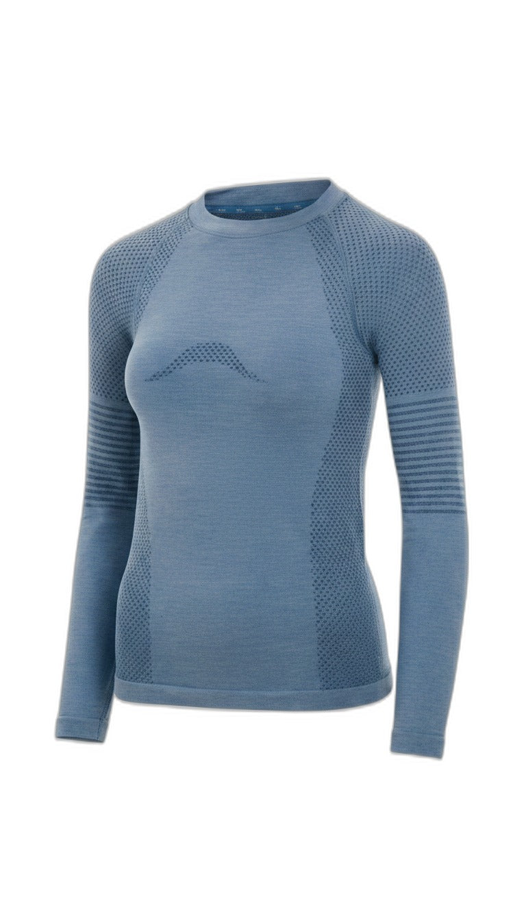 Crane Premium Camiseta Térmica de Esquí Seamless Azul