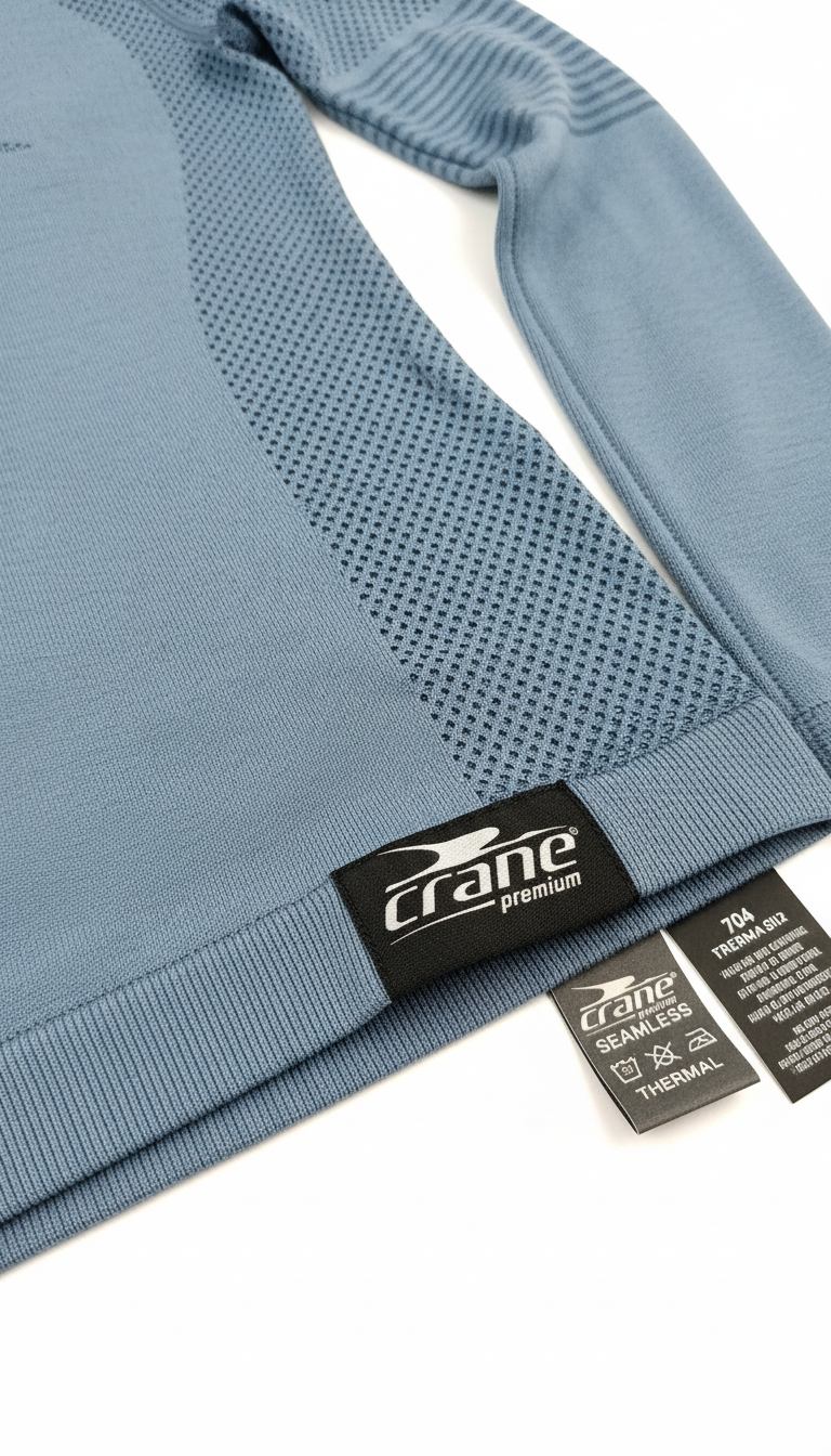 Crane Premium Camiseta Térmica de Esquí Seamless Azul
