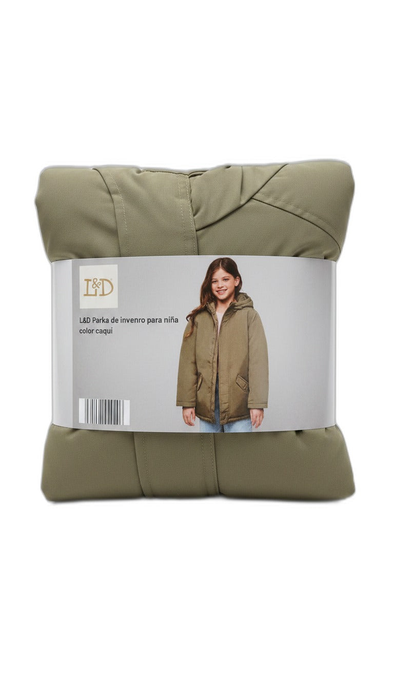 L&D Parka de invierno para niña color caqui