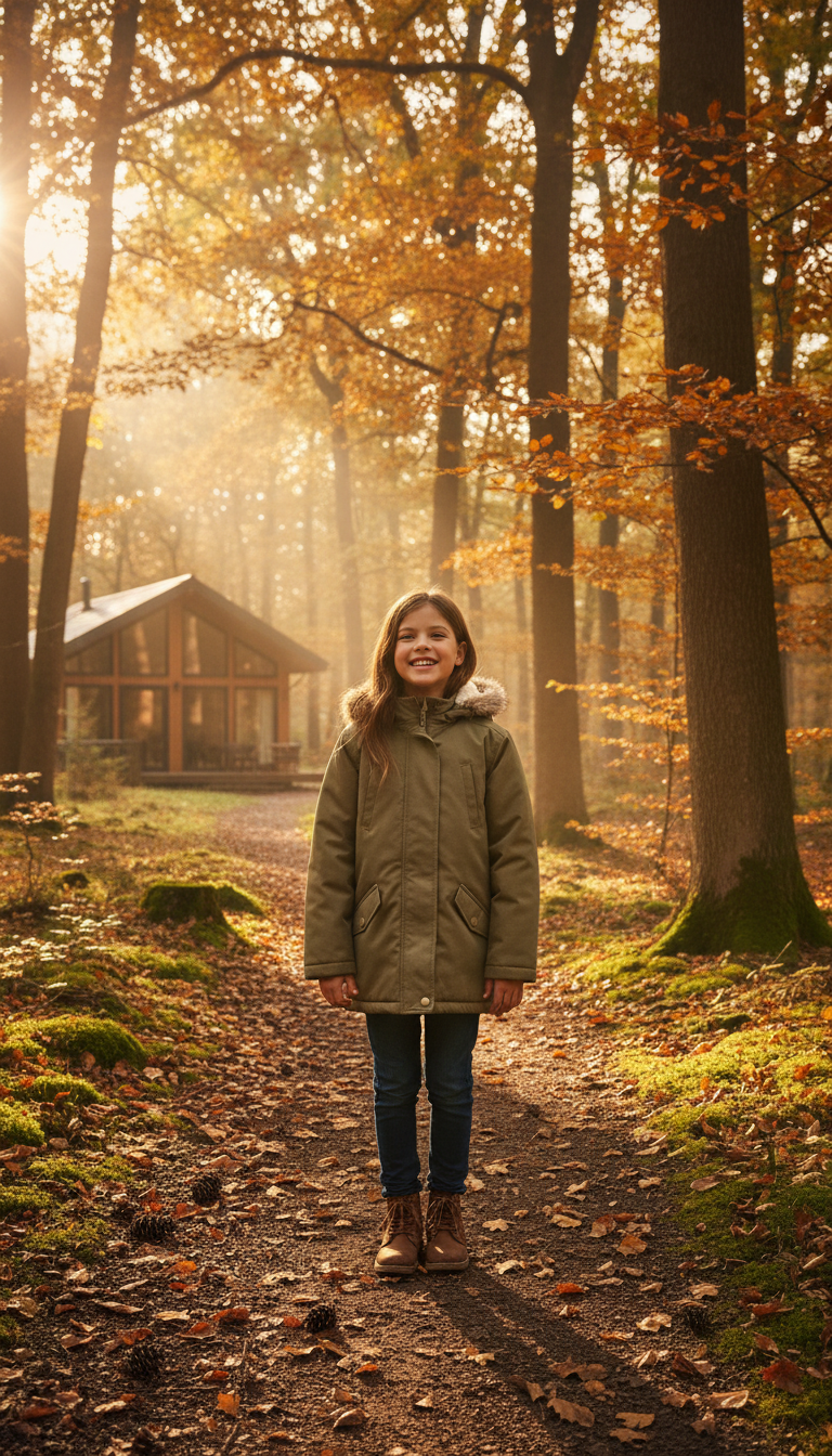 L&D Parka de invierno para niña color caqui
