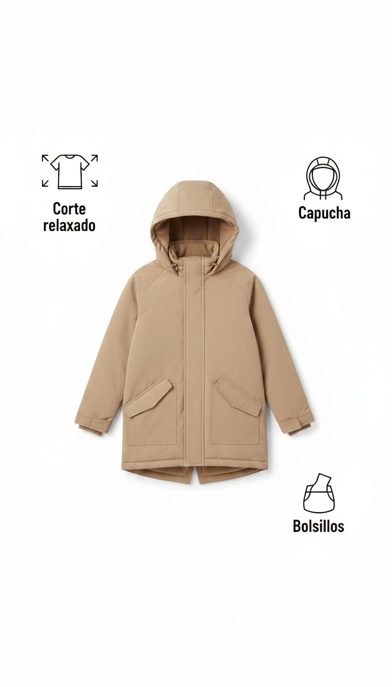 Parka de invierno para niños beige