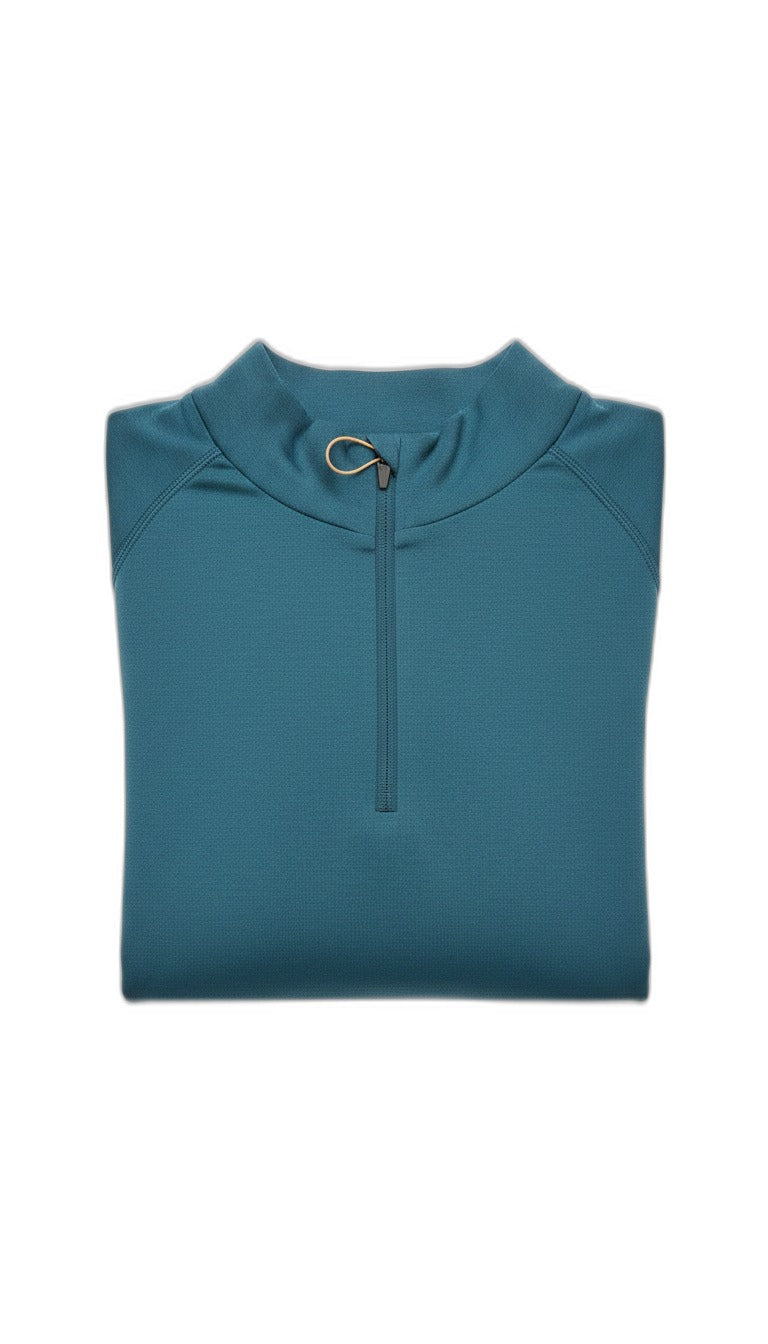 ADVENTURIDGE camiseta térmica de outdoor sin costuras en azul teal
