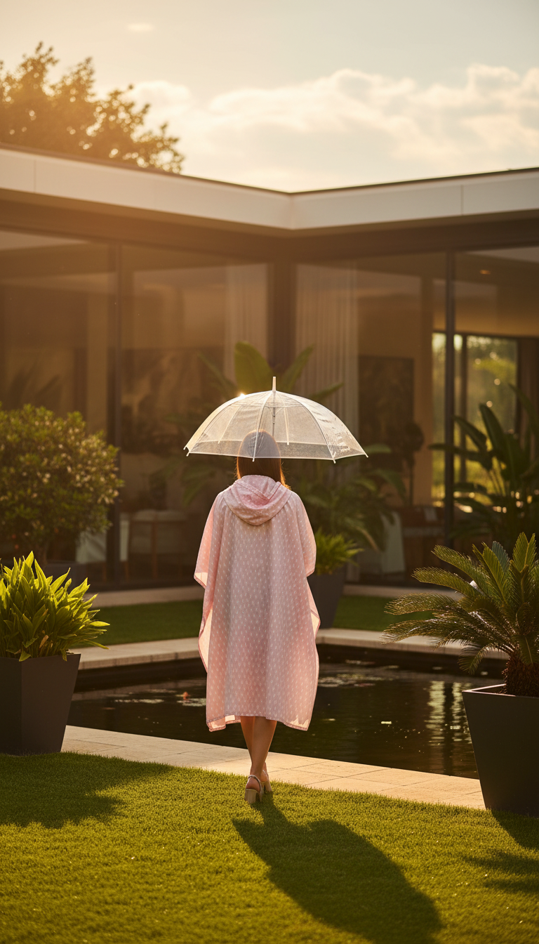 UP2 Fashion Poncho Impermeable Rosa