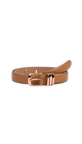 UP2 FASHION Cinturón de cuero para mujer color camel