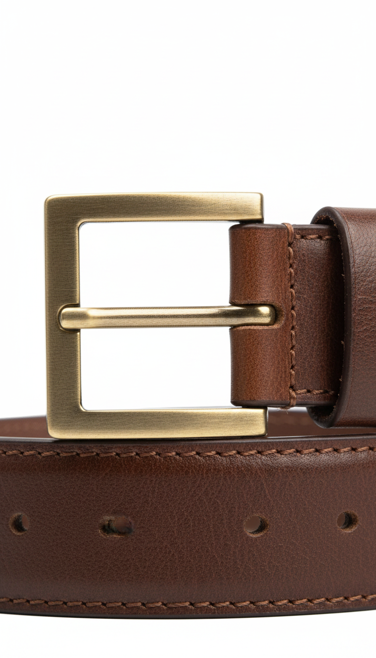 UPZ FASHION Cinturón de cuero para mujer marrón