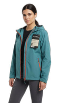 ADVENTURIDGE Chaqueta de Lluvia de Trail Azul Verdoso