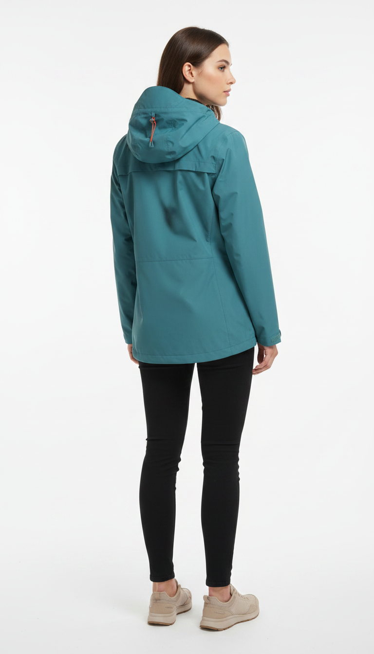 ADVENTURIDGE Chaqueta de Lluvia de Trail Azul Verdoso