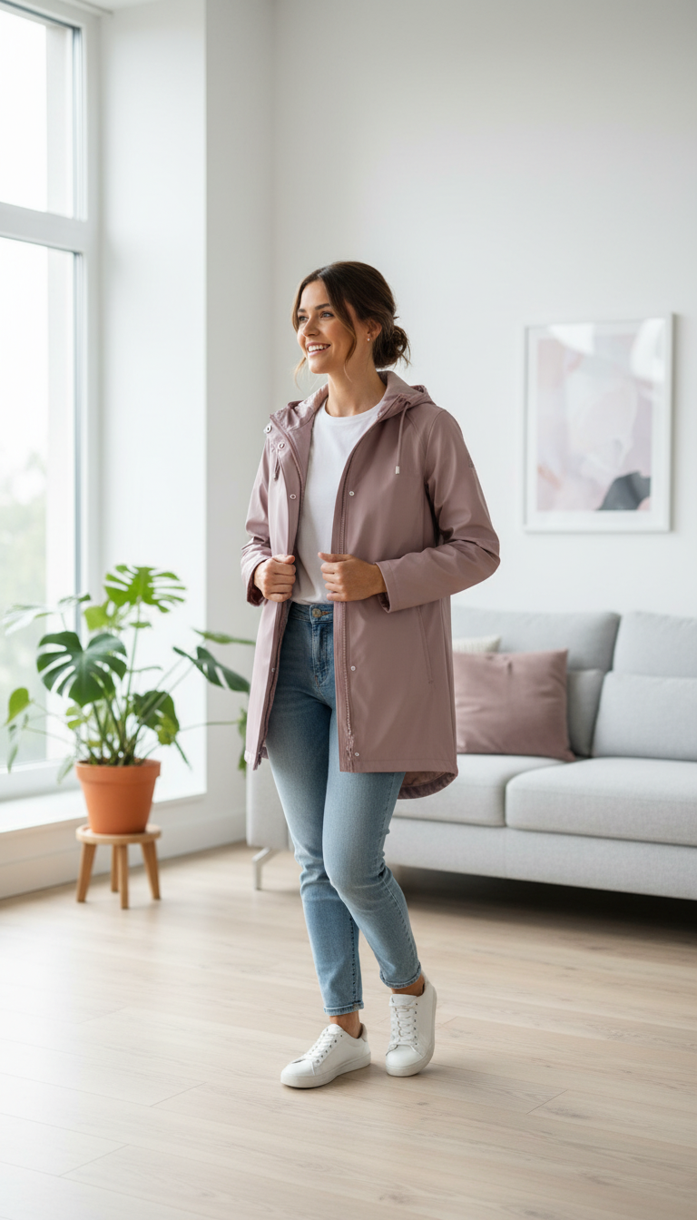 UP2 Fashion Chubasquero para mujer rosa
