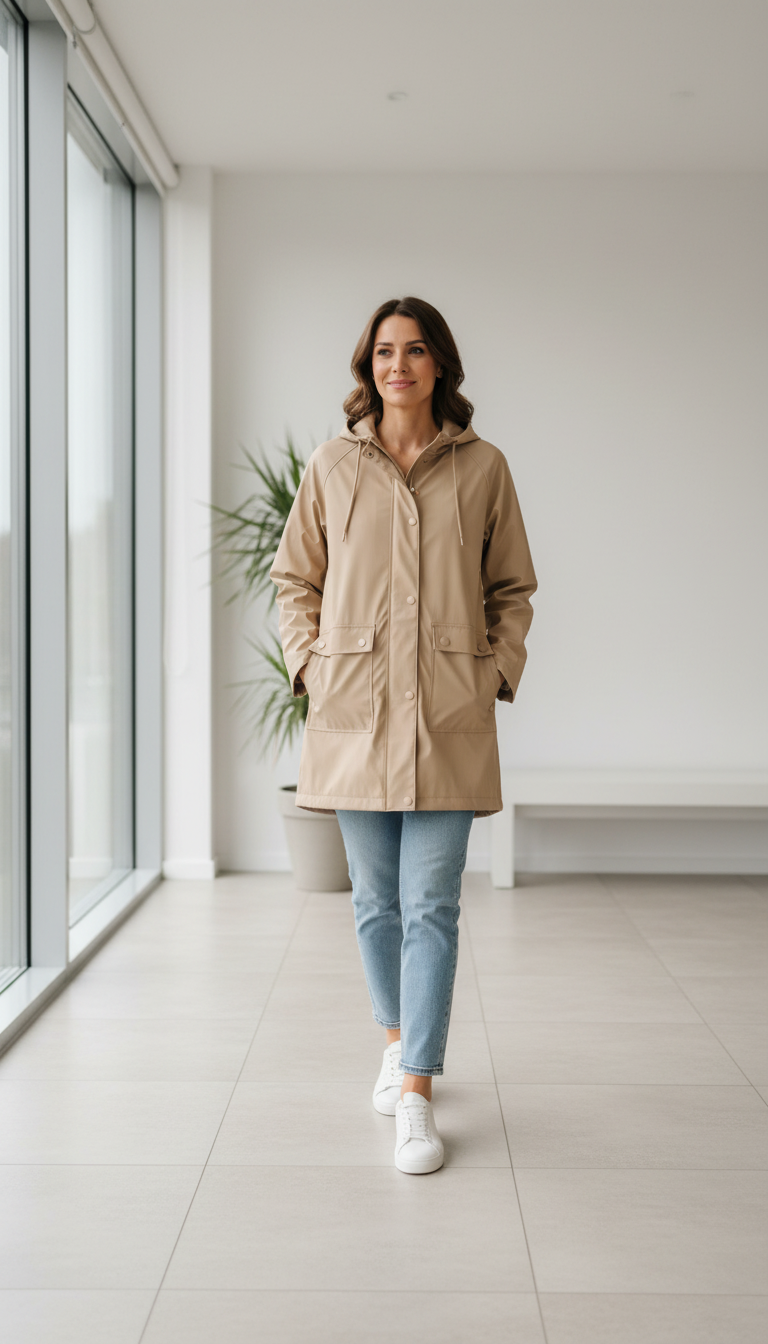 UP2 FASHION Chubasquero impermeable beige