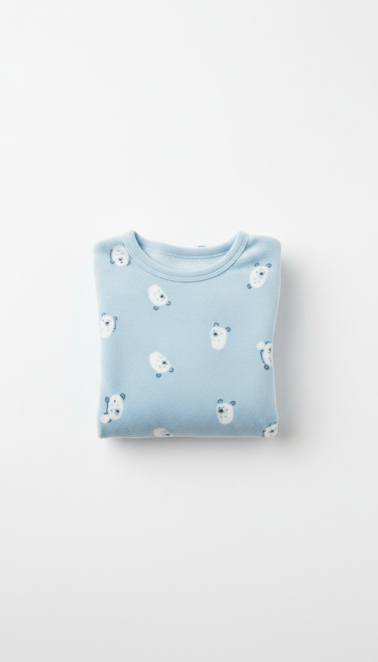 Lily & Dan Pijama de bebé de velour azul claro