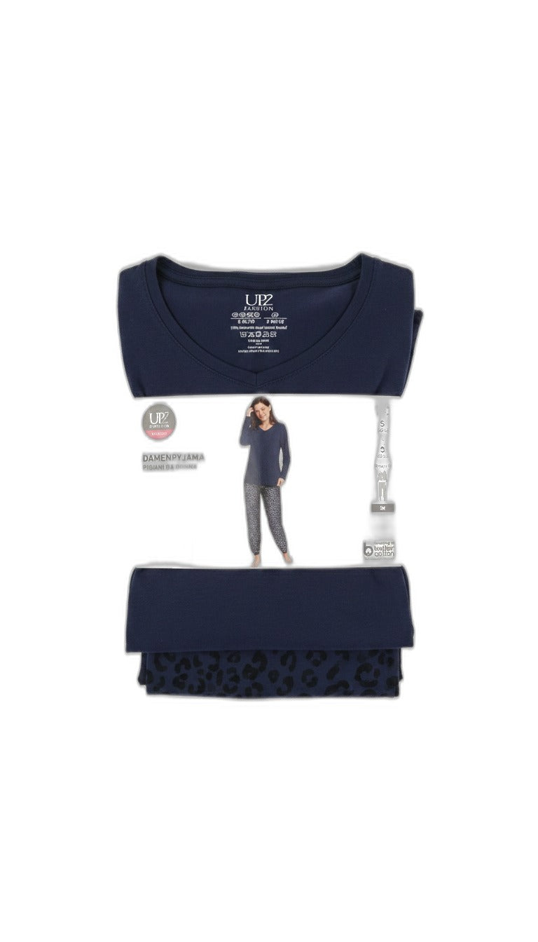 UP2 FASHION Pijama de mujer azul marino