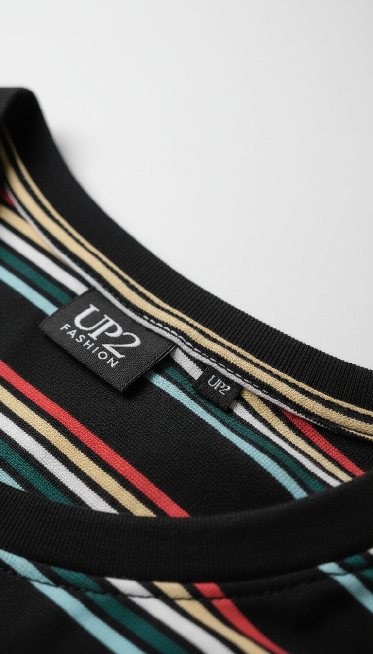 Pijama Corto de Hombre Rayas Negras | UP2 FASHION