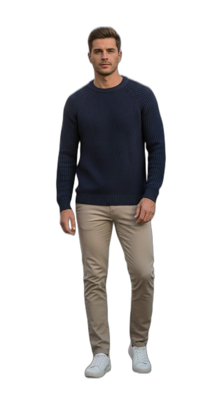UP2 Fashion Jersey de Punto Grueso para Hombre Talla M Azul Marino