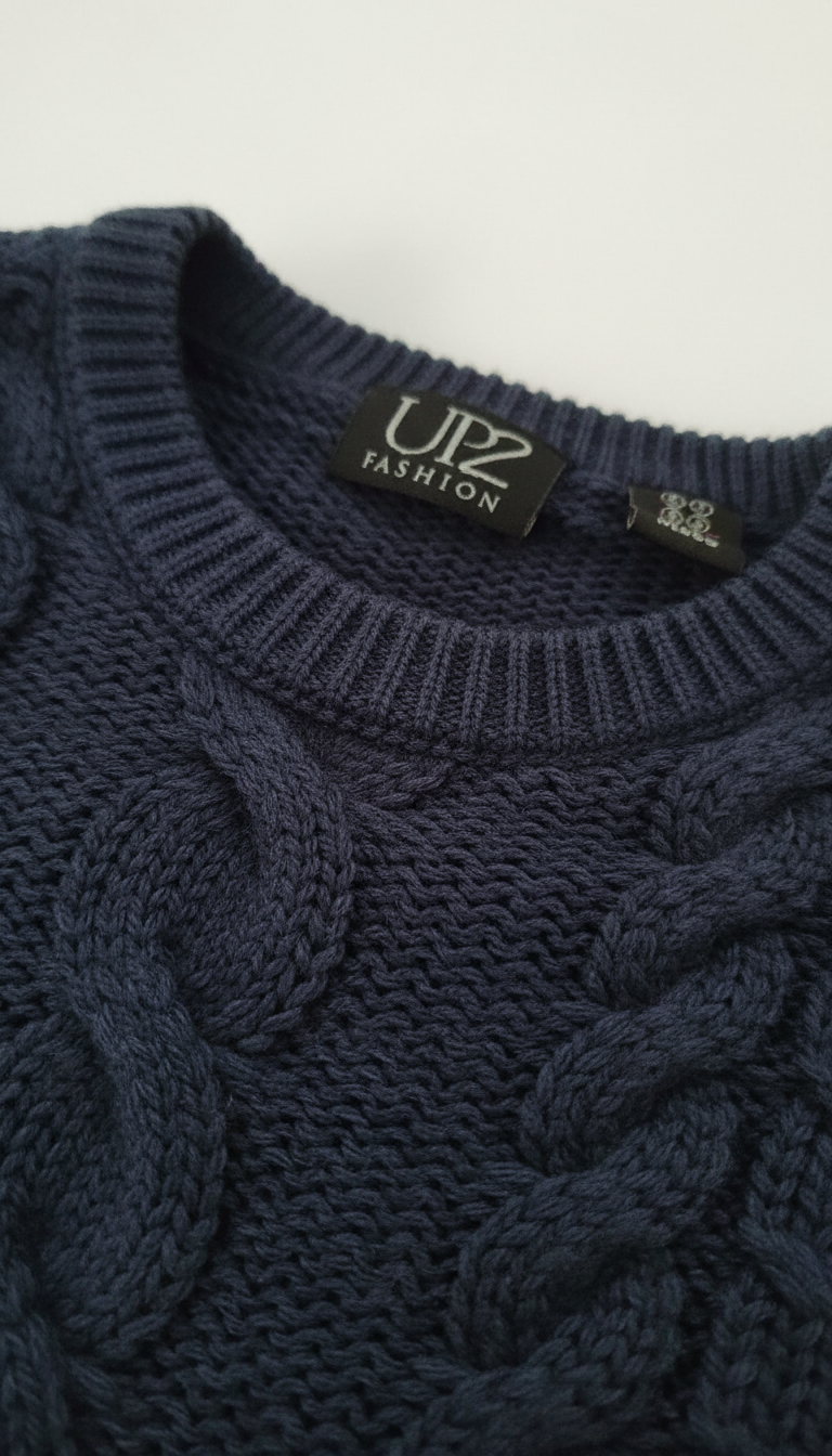 UP2 Fashion Jersey de Punto Grueso para Hombre Talla M Azul Marino