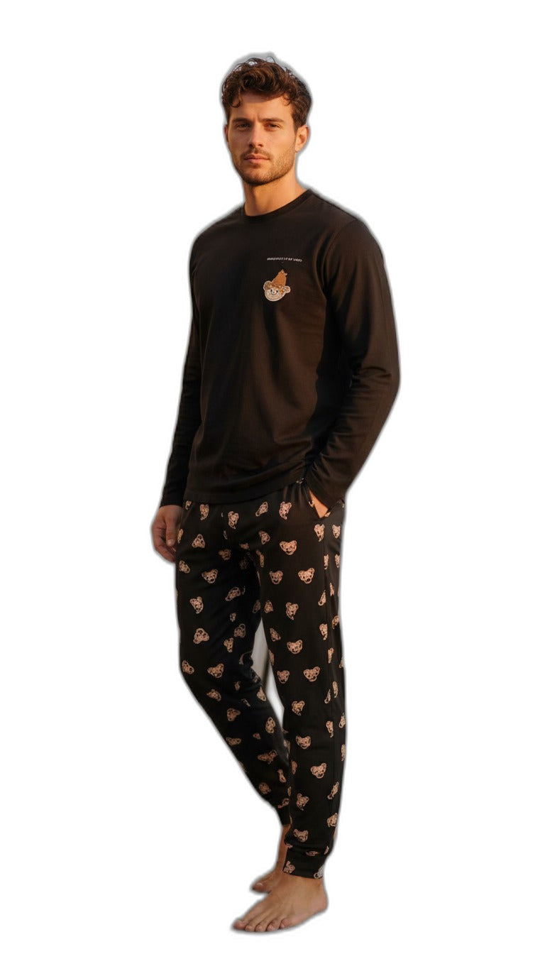Pijama Hombre UP2 Fashion Talla M (48/50) Negro Estampado
